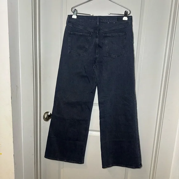 Citizens of Humanity Paloma Hi- Rise Wide Leg Baggy Black Jeans, Size 31